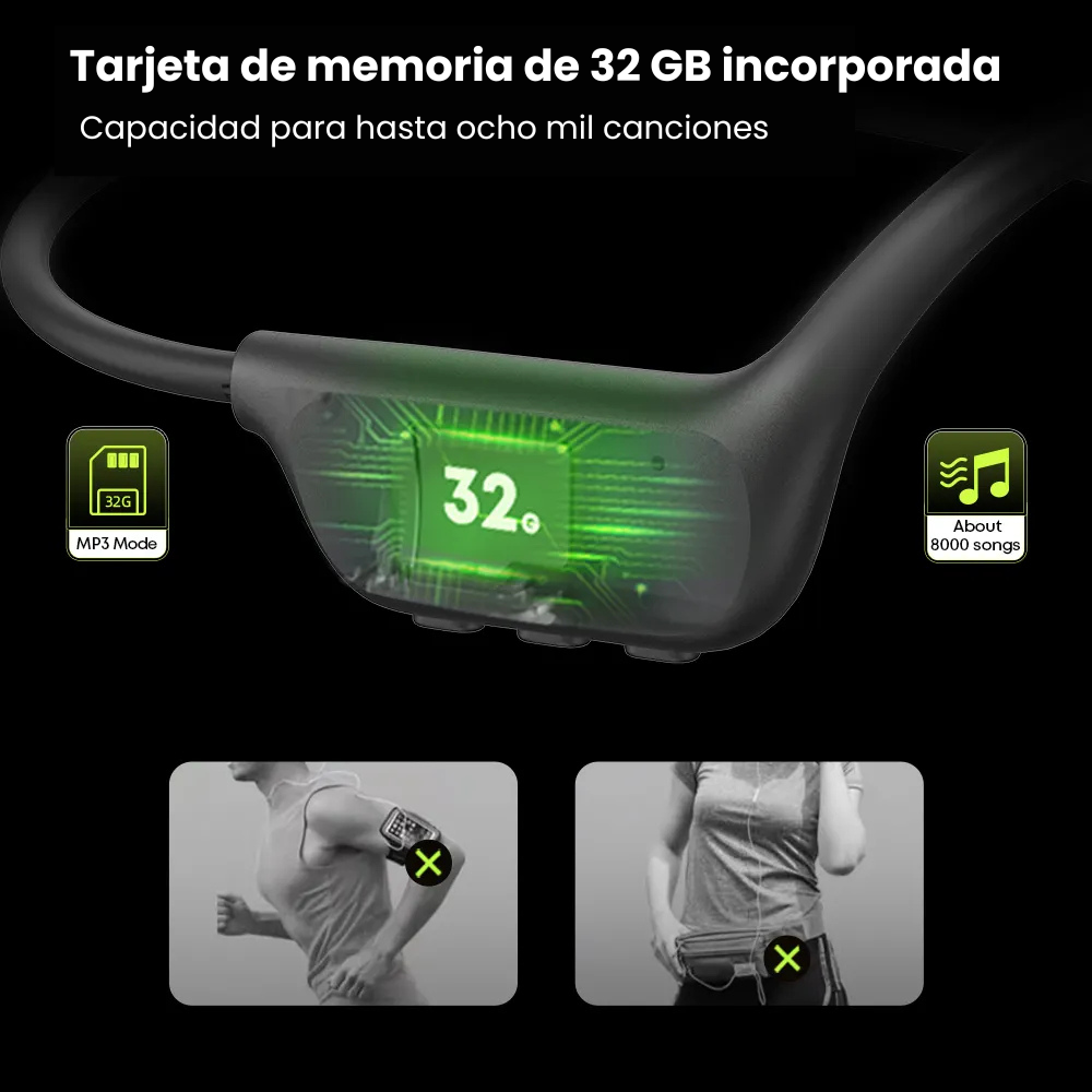 Auriculares de conducción ósea Langsdom IPX8 - Resistentes al agua