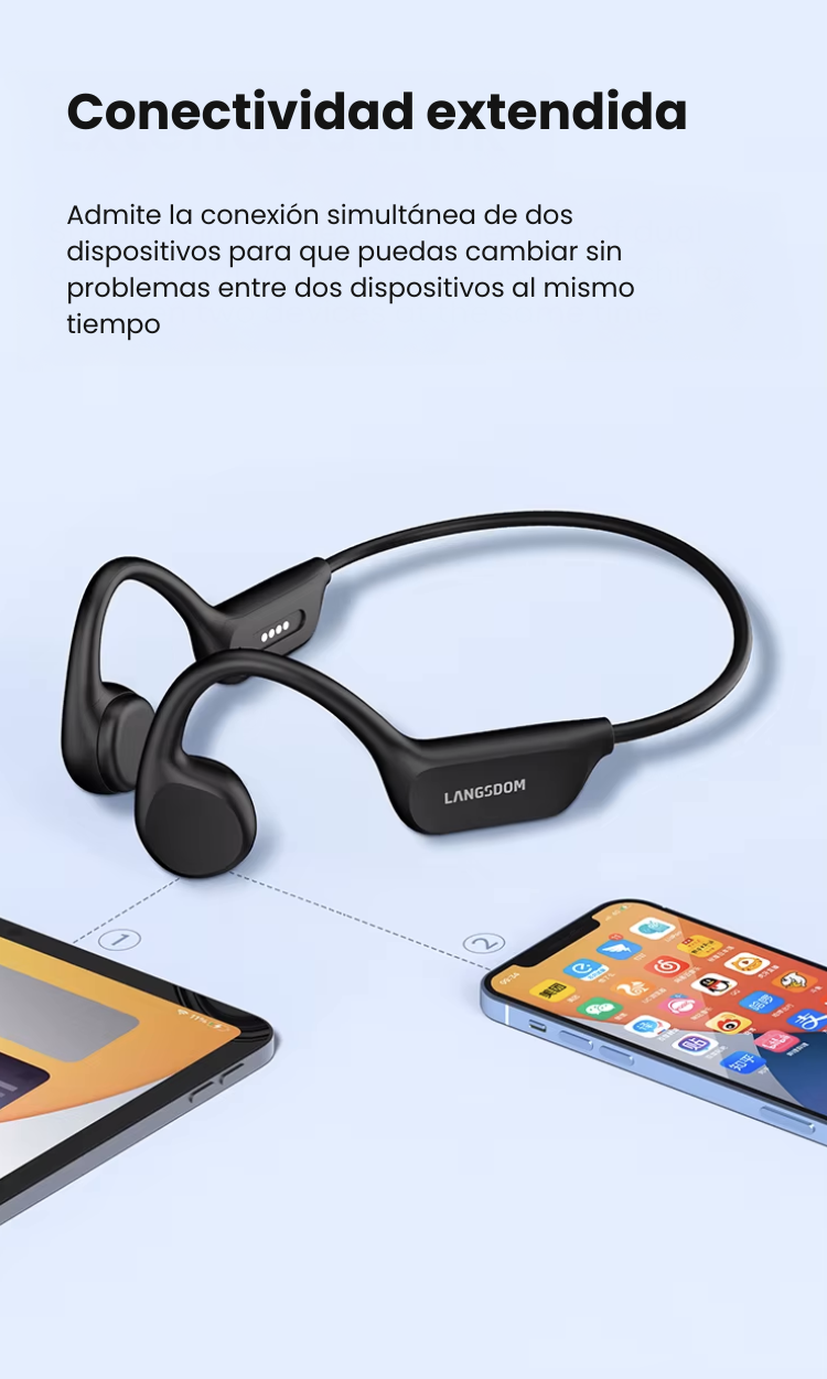 Auriculares de conducción ósea Langsdom Open Swim - Resistentes al agua