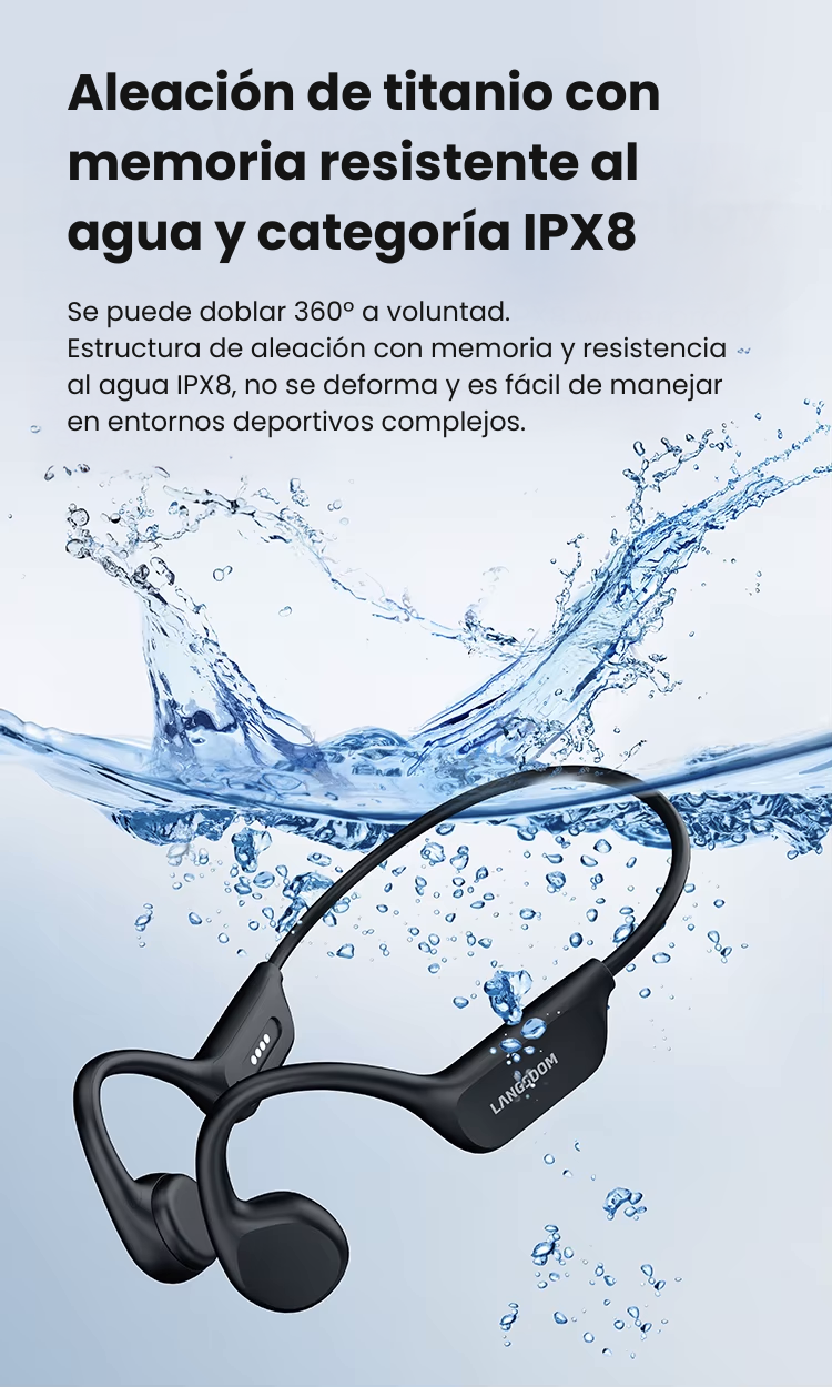 Auriculares de conducción ósea Langsdom IPX8 - Resistentes al agua