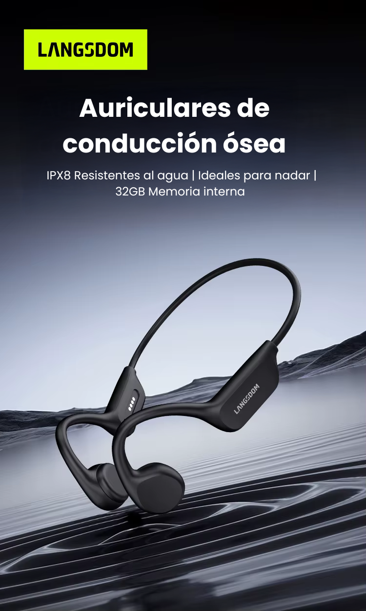 Auriculares de conducción ósea Langsdom IPX8 - Resistentes al agua