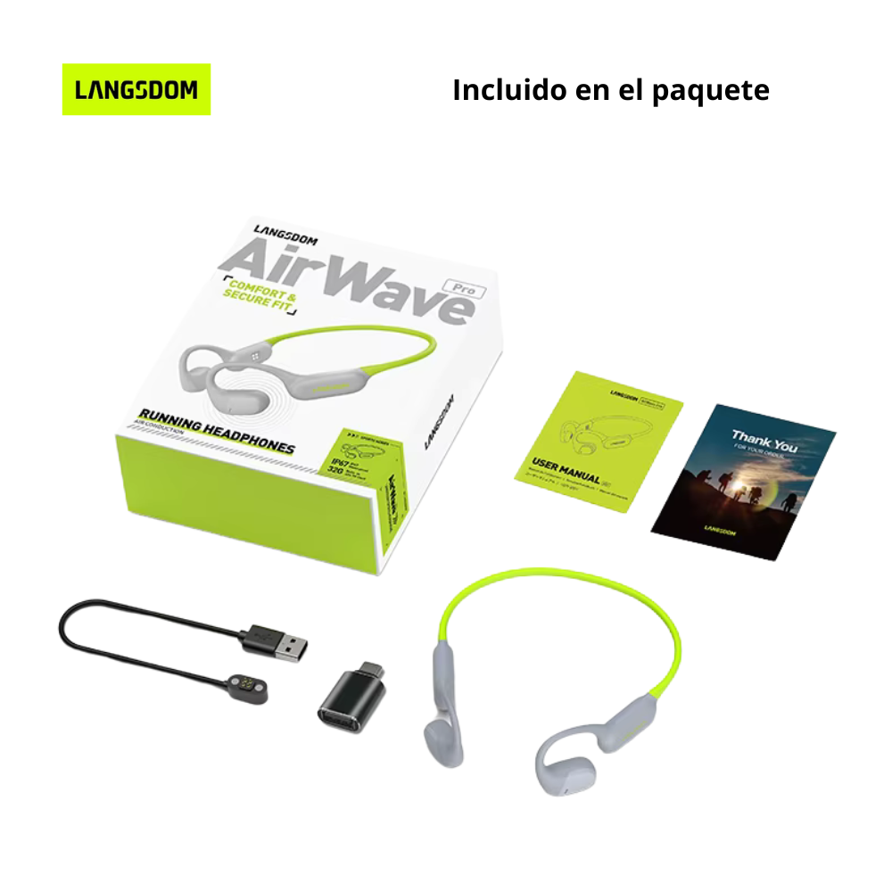 Auriculares de conducción ósea Langsdom Open Run - AirWave Pro
